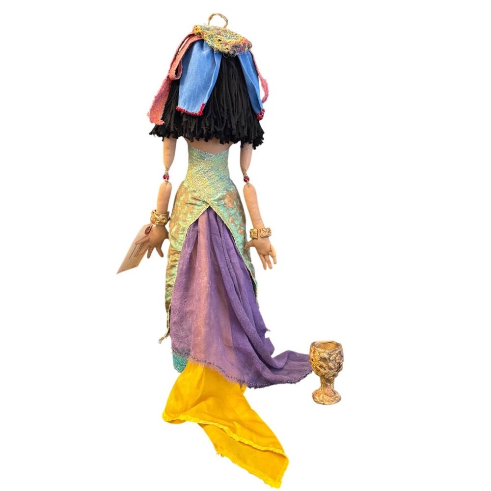 Cindy Sowers 2009 Handmade Cleopatra Doll w/ Cup Artisan Fabric & Wire Details - Picture 12 of 16